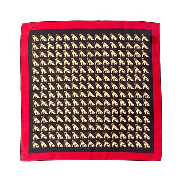 Valentino Petit Charles Silk Scarf Black